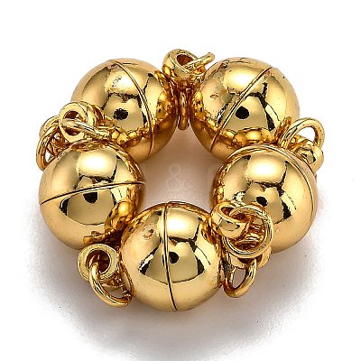 Rack Plating Brass Magnetic Clasps with Loops LS-KK-F801-03A-G-1