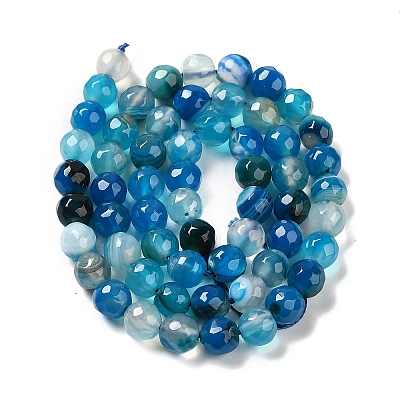 Natural Striped Agate/Banded Agate Beads Strands G-A246-8mm-07-1