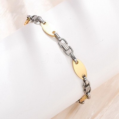 304 Stainless Steel Oval Link
Chain Bracelets for Women Men BJEW-F527-08A-GP-1