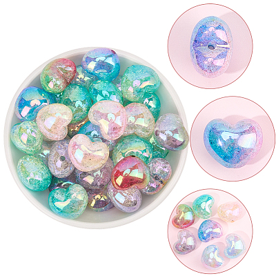 50Pcs Transparent Crackle Acrylic Beads TACR-PA0001-09-1