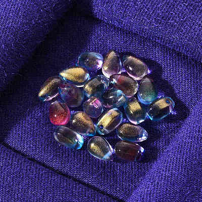 Transparent Spray Painted Glass Charms GLAA-YW0001-12-1