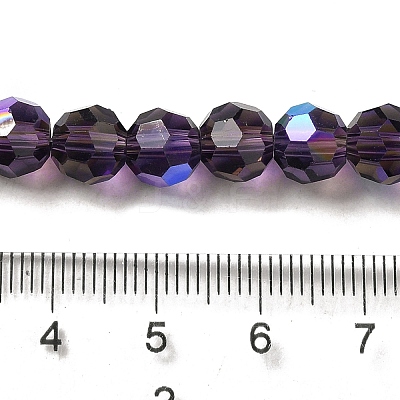 Electroplate Transparent Glass Beads Strands EGLA-A035-T8mm-L15-1