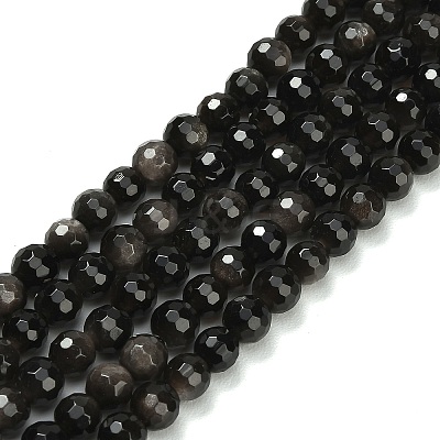 Natural Silver Obsidian Beads Strands G-C280-B08-6mm-1