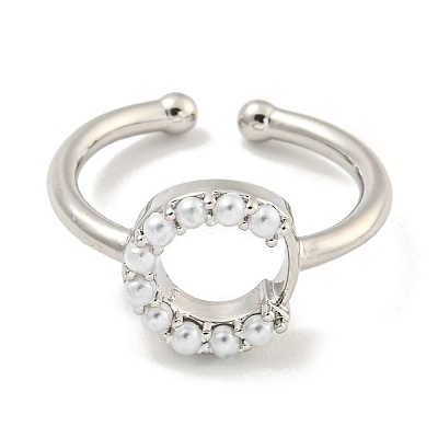 Rack Plating Brass Open Cuff Rings for Women RJEW-F162-01P-C-1
