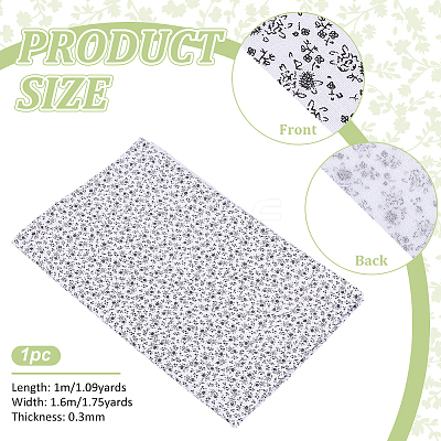Flower Pattern Cotton Fabric DIY-WH0671-238A-1