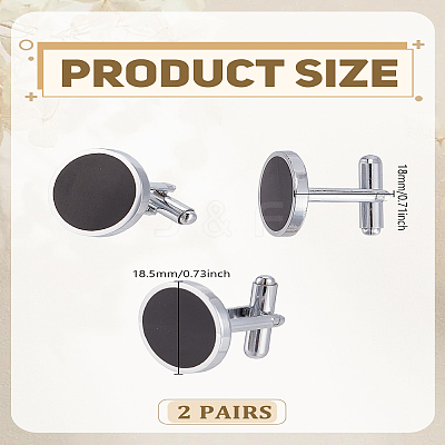 2 Pairs Iron Enamel Cufflinks for Men FIND-LP0009-05-1