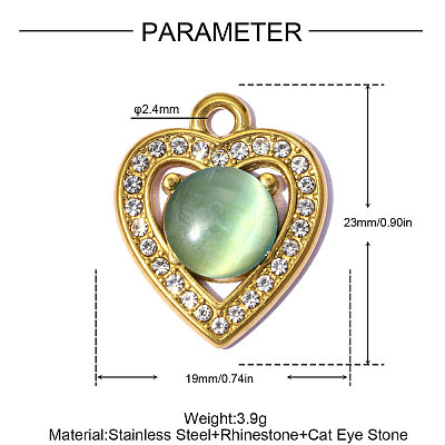 304 Stainless Steel Pendants STAS-OY015-4G-1