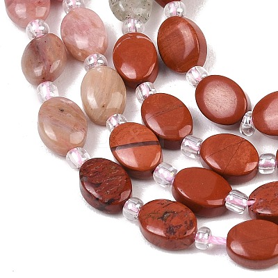 Cherry Quartz Glass & Natural Red Jasper & Sodalite & Green Strawberry Quartz & Rhodonite Beads Strands G-Z135-A06-1
