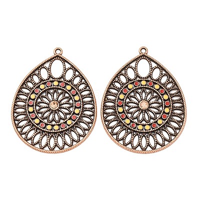 Alloy Enamel Pendants PALLOY-F319-06C-R-1