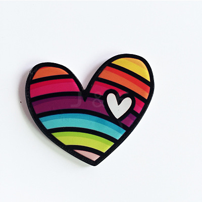 Acrylic Safety Brooches JEWB-WH0001-17-1