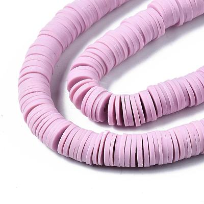Flat Round Handmade Polymer Clay Beads CLAY-R067-10mm-26-1