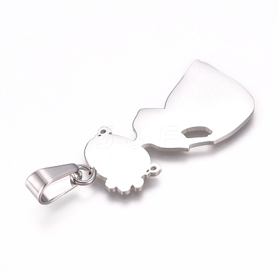 Tarnish Resistant 304 Stainless Steel Pendants STAS-D232-03P-1