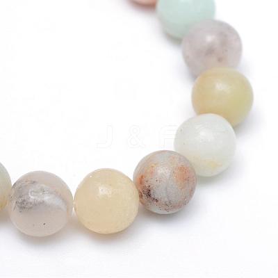 Round Natural Flower Amazonite Bead Strands G-R345-8mm-17-1