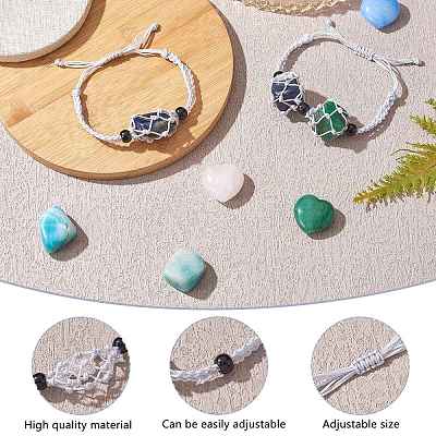 Adjustable Braided Nylon Cord Macrame Pouch Bracelet Making AJEW-SW00013-08-1