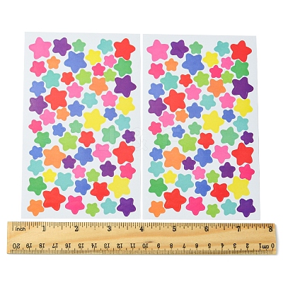 4 Bags Star Pattern DIY Paper Picture Stickers AJEW-FS0001-16-1