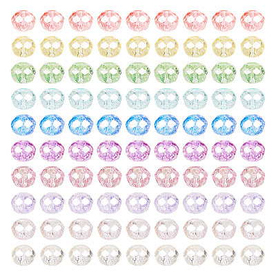 400Pcs 10 Colors Transparent Glass Beads Strands GLAA-TA0002-88-1