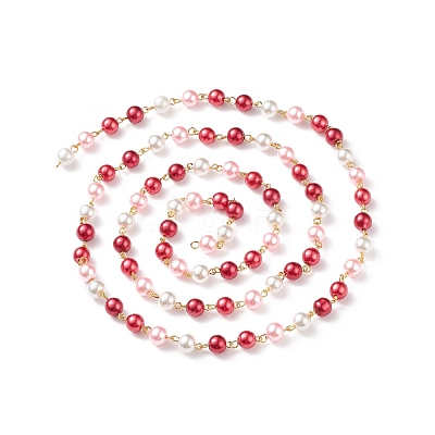 Handmade Glass Pearl Beaded Chain AJEW-JB01134-05-1