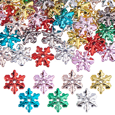 80Pcs 8 Colors Electroplate Opaque Acrylic Beads OACR-FH0001-060-1