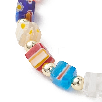 Handmade Millefiori Glass & Non-magnetic Synthetic Hematite Beaded Bracelets BJEW-JB13569-1
