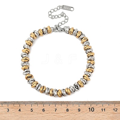 304 Stainless Steel Ring Link Chain Bracelets for Women BJEW-Z084-01GP-1