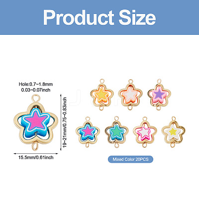 20Pcs Polymer Clay Flower & CCB Frame Links Connector Charms CLAY-TADJ0001-08G-1