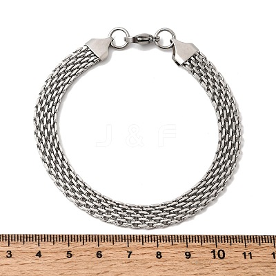 201 Stainless Steel Link Chain Bracelets for Women Men STAS-T077-20P-02-1