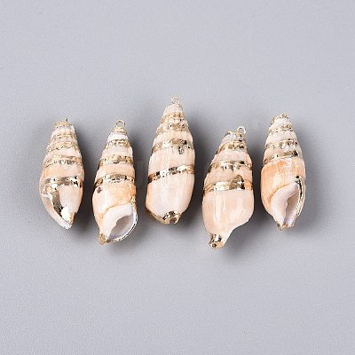 Electroplated Natural Shell Pendants BSHE-Q020-05-1
