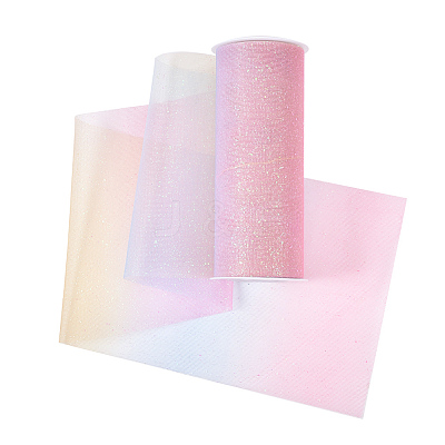Polyester Deco Mesh Ribbons OCOR-WH0020-02A-1
