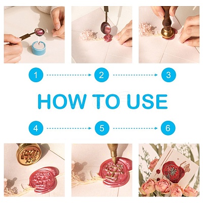 DIY Letter Scrapbook Brass Wax Seal Stamps and Wood Handle AJEW-P068-C03-1