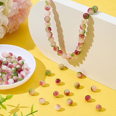 2 Strands Natural White Jade Beads Strands G-ME0001-19-1