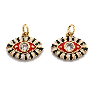 Brass Cubic Zirconia Pendants ZIRC-O044-03D-G-1