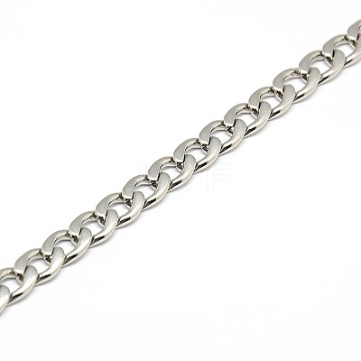 Tarnish Resistant 304 Stainless Steel Curb Chain/Twisted Chain Necklaces STAS-A028-N124P-1