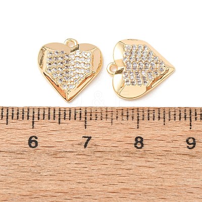 Valentine's Day Brass Micro Pave Clear Cubic Zirconia Charms KK-A304-24I-G-1
