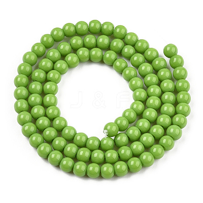 Opaque Solid Color Glass Beads Strands X-GLAA-T032-P10mm-06-1