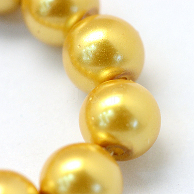 Baking Paint Pearlized Glass Pearl Round Bead Strands HY-Q003-4mm-31-1