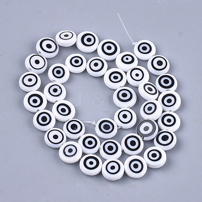 Handmade Evil Eye Lampwork Beads Strands LAMP-S191-02C-14-1