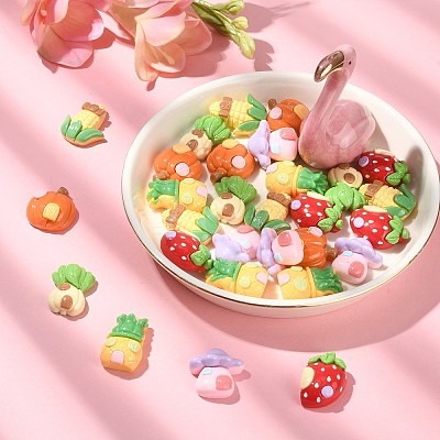 30Pcs Opaque Resin Imitation Food Cabochons CRES-CJ0001-59-1