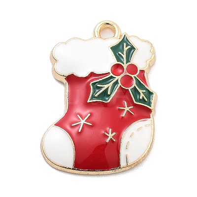 Christmas Theme Alloy Enamel Pendants ENAM-D060-04E-1