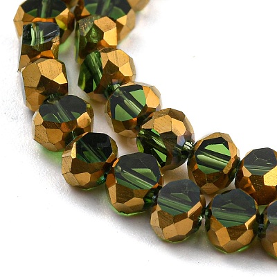 Electroplate Transparent Glass Beads Strands EGLA-G037-02A-HP04-1