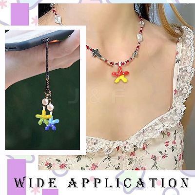 7Pcs 7 Colors Handmade Lampwork Pendants LAMP-CJ0002-75-1