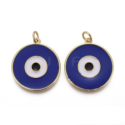 Brass Enamel Pendants KK-F821-48B-G-1