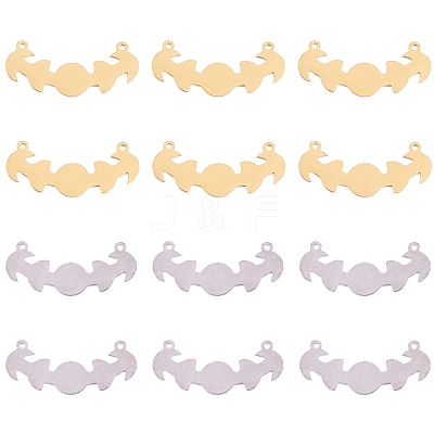 20Pcs 2 Colors 304 Stainless Steel Connector Charms STAS-SZ0003-12-1