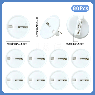 80Pcs Plastic Brooch Base Settings KY-SC0002-39A-1