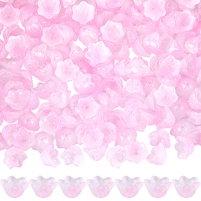 200Pcs Glass Bead Caps for Wind Chimes Making GLAA-SP0001-03C-1