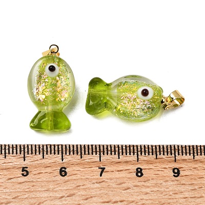 Handmade Dichroic Foil Lampwork Pendants X1-DICH-G001-01G-06-1
