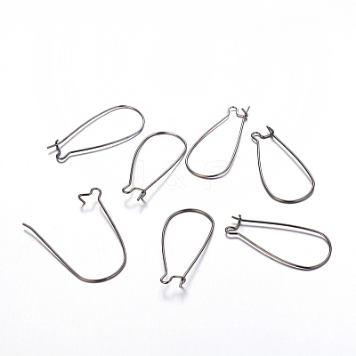 Brass Hoop Earrings Findings Kidney Ear Wires LS-X-EC221-B-1