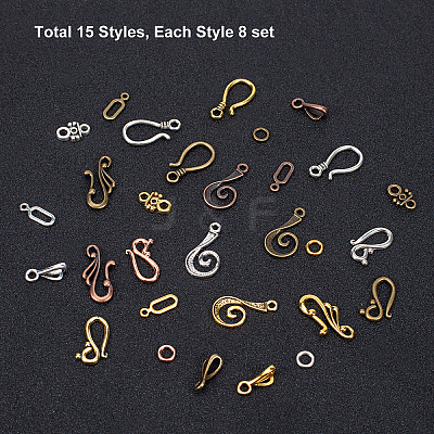 Tibetan Style Hook and Eye Clasps TIBE-PH0005-13-1
