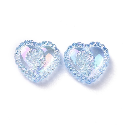 UV Plating Rainbow Iridescent Acrylic Beads OACR-P016-02-1