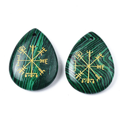 Synthetic Malachite Pendants G-T122-72G-1