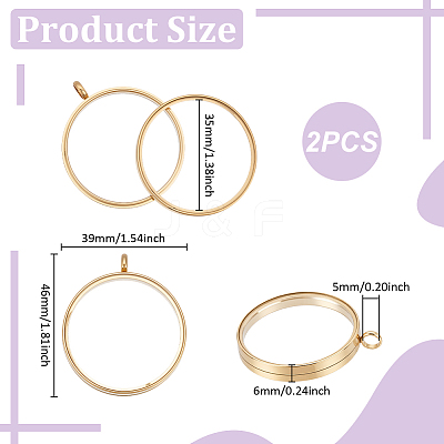 2Pcs 304 Stainless Stee Locket Pendants STAS-UN0064-12G-1